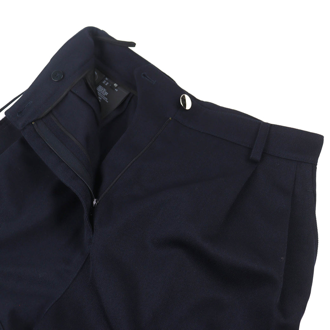 Excellent PRADA Shorts Side line Navy Virgin wool Women 40 P296CG