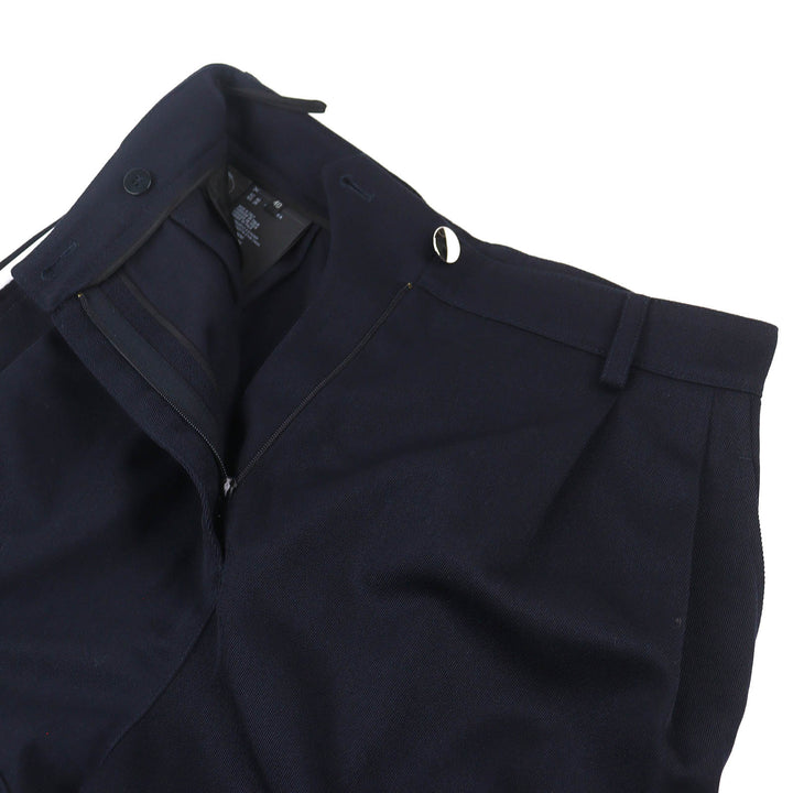 Excellent PRADA Shorts Side line Navy Virgin wool Women 40 P296CG