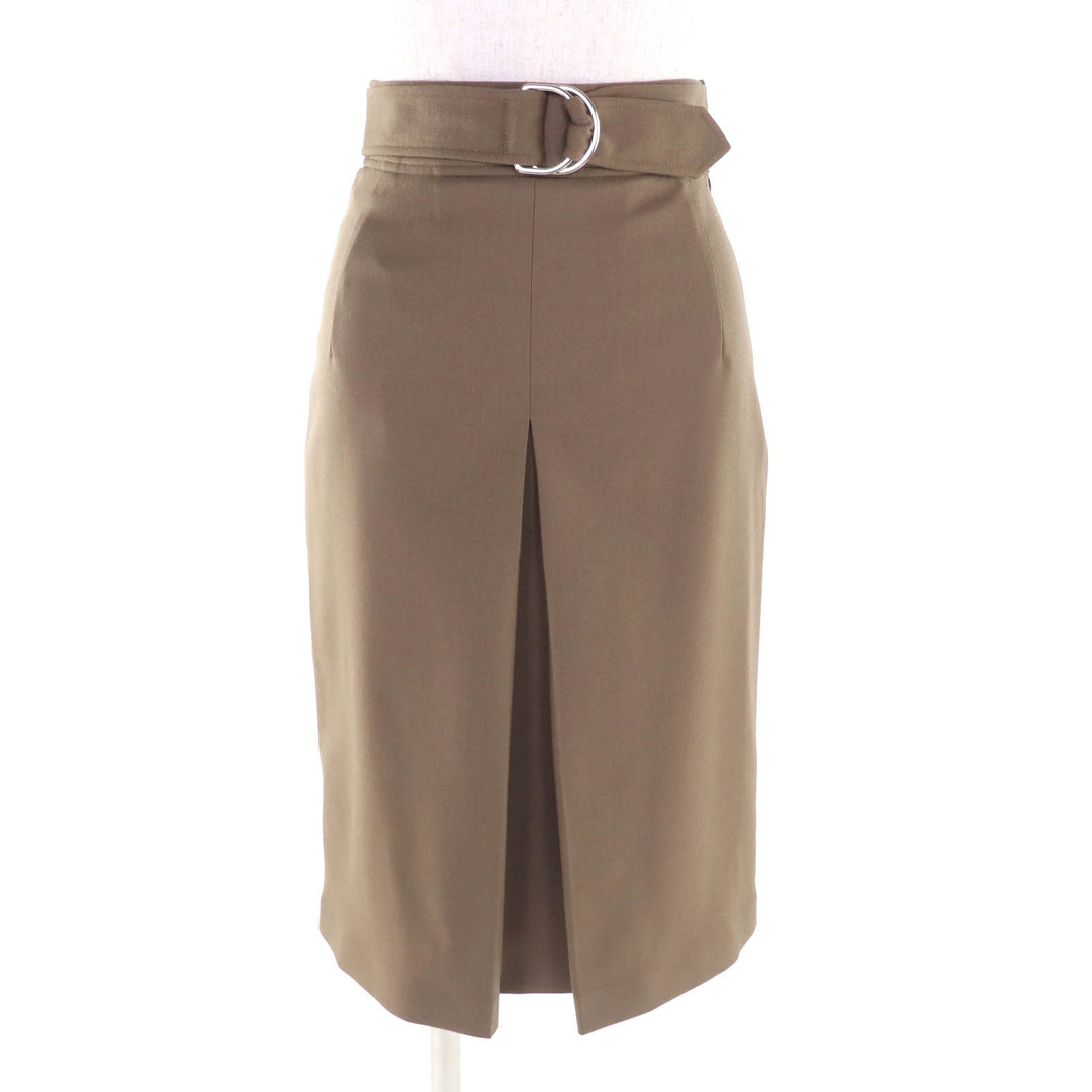 Excellent HERMES Tight Skirt Brown wool Women 34 2H0304DN