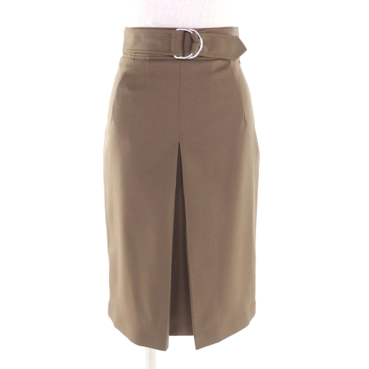 Excellent HERMES Tight Skirt Brown wool Women 34 2H0304DN