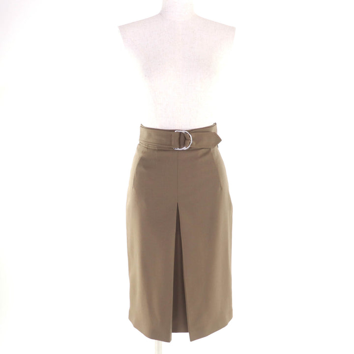 Excellent HERMES Tight Skirt Brown wool Women 34 2H0304DN