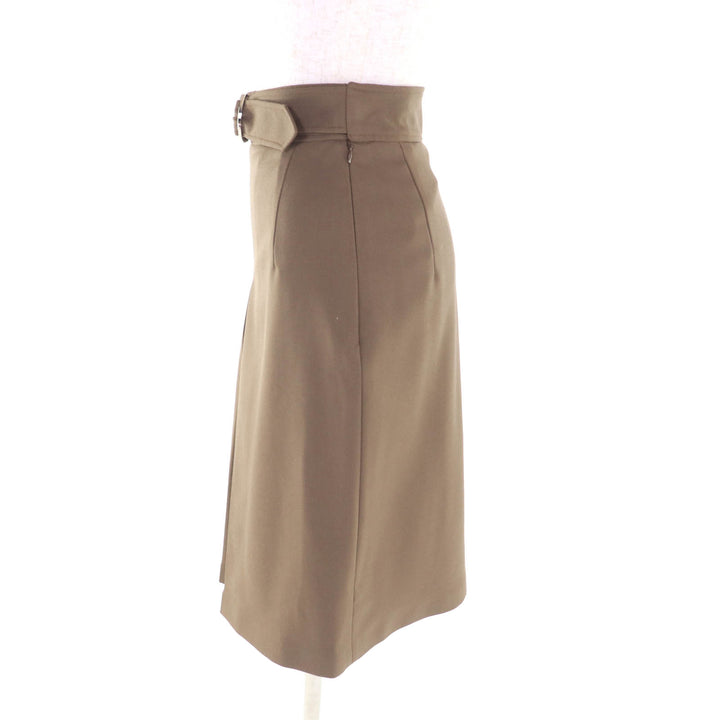 Excellent HERMES Tight Skirt Brown wool Women 34 2H0304DN