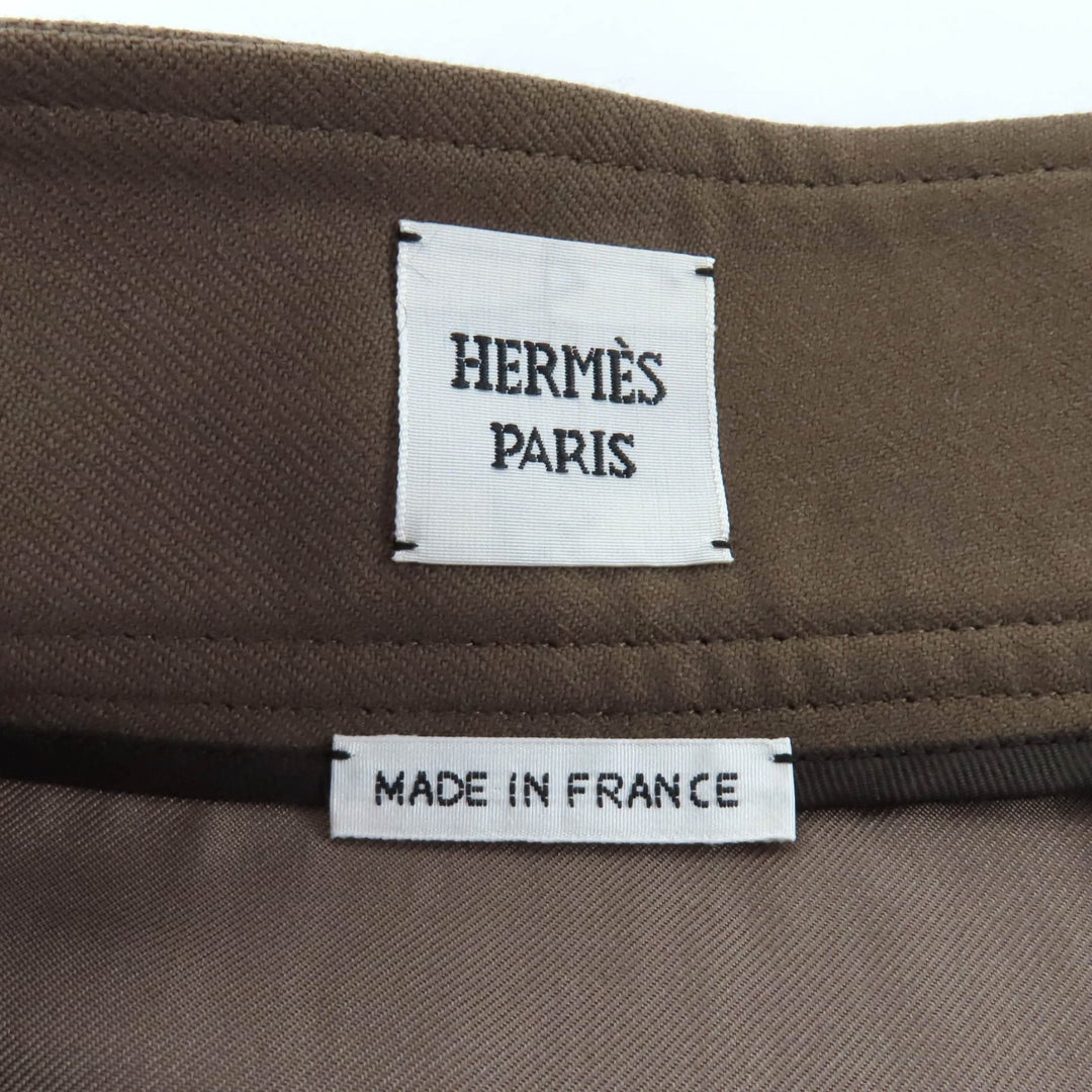 Excellent HERMES Tight Skirt Brown wool Women 34 2H0304DN