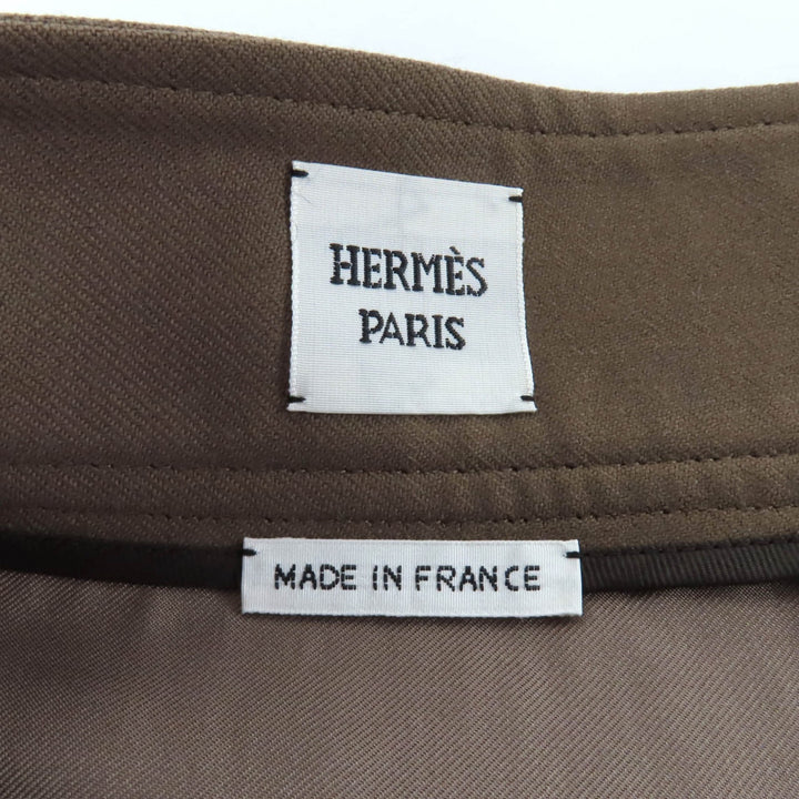 Excellent HERMES Tight Skirt Brown wool Women 34 2H0304DN