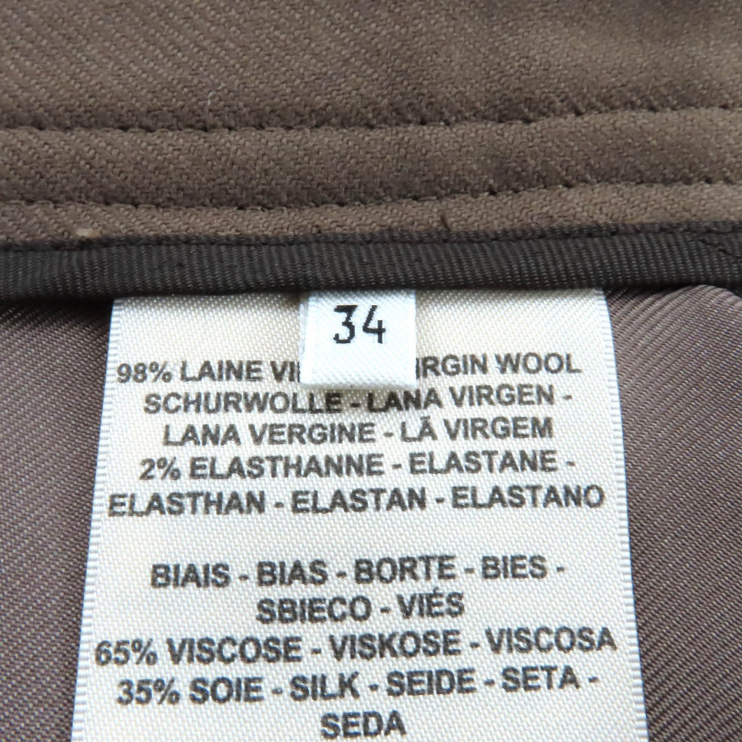 Excellent HERMES Tight Skirt Brown wool Women 34 2H0304DN