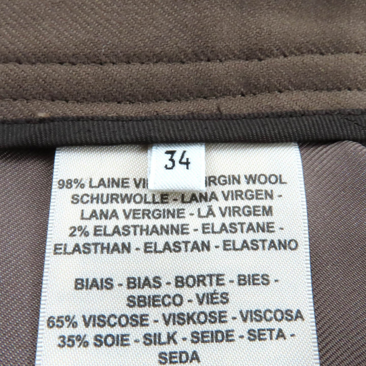 Excellent HERMES Tight Skirt Brown wool Women 34 2H0304DN