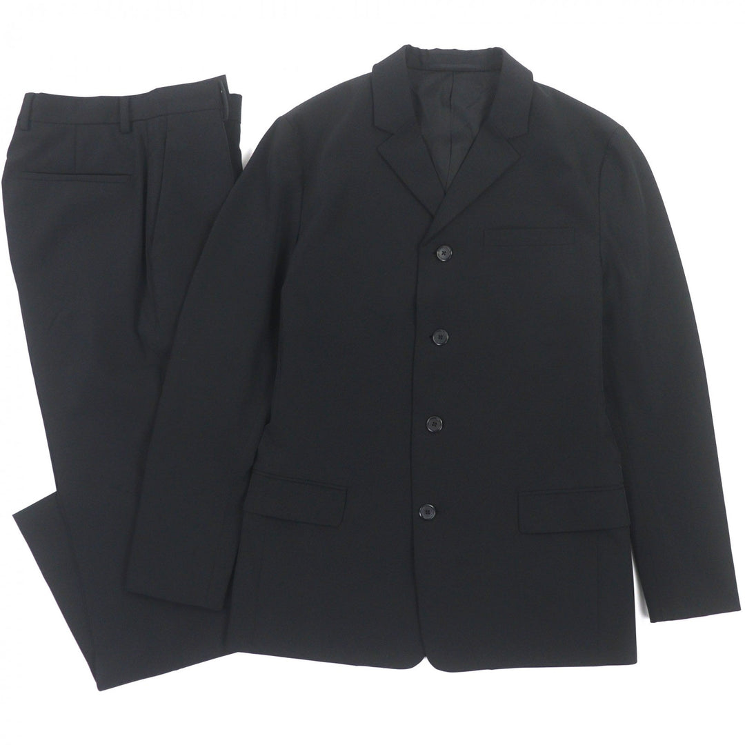 Excellent PRADA two-piece set single suit black polyester mens UGS141/UP0139