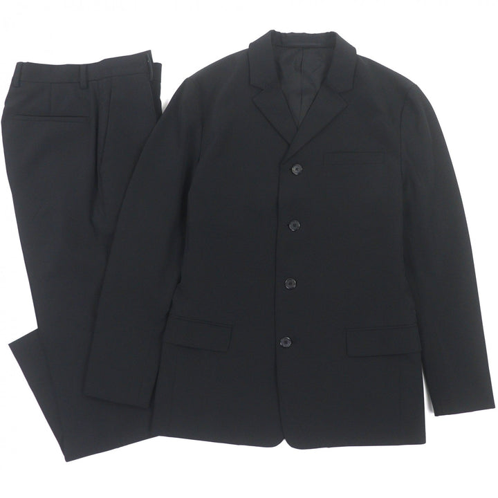 Excellent PRADA two-piece set single suit black polyester mens UGS141/UP0139