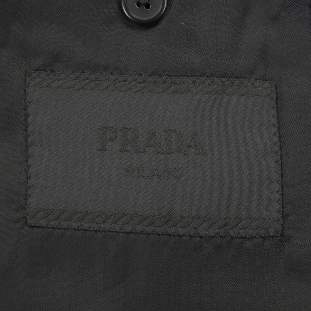Excellent PRADA two-piece set single suit black polyester mens UGS141/UP0139