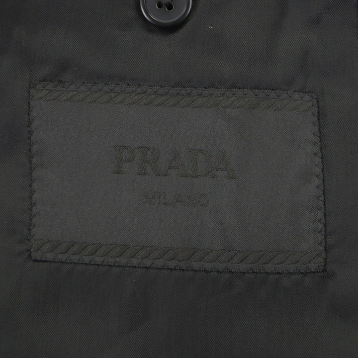 Excellent PRADA two-piece set single suit black polyester mens UGS141/UP0139