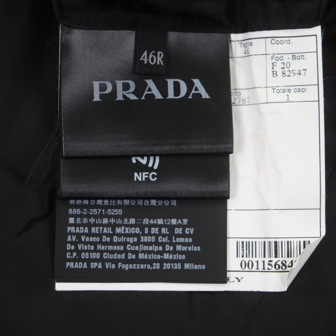 Excellent PRADA two-piece set single suit black polyester mens UGS141/UP0139
