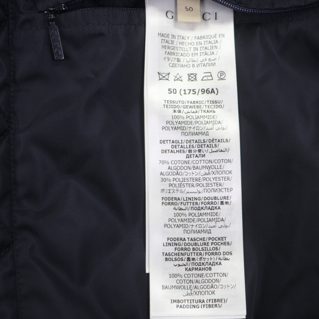 Great GUCCI Jacket Navy Nylon mens 50 770762