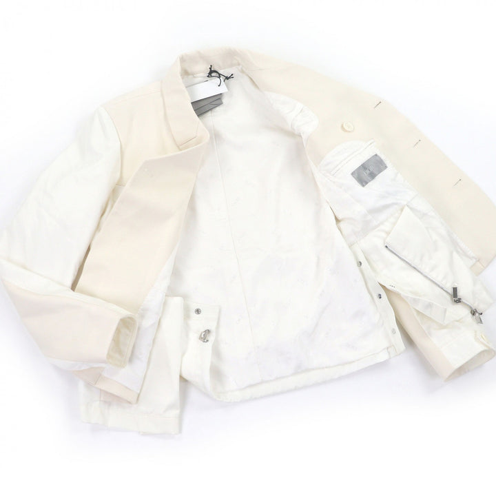 Pristine DIOR×sacai Jacket Logo patch docking design Ivory wool mens 46