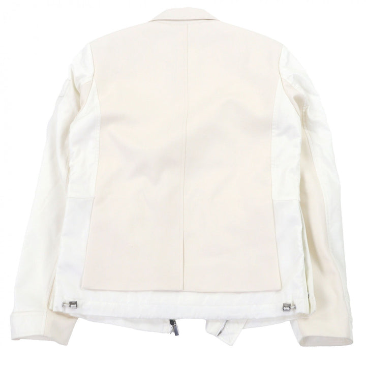 Pristine DIOR×sacai Jacket Logo patch docking design Ivory wool mens 46