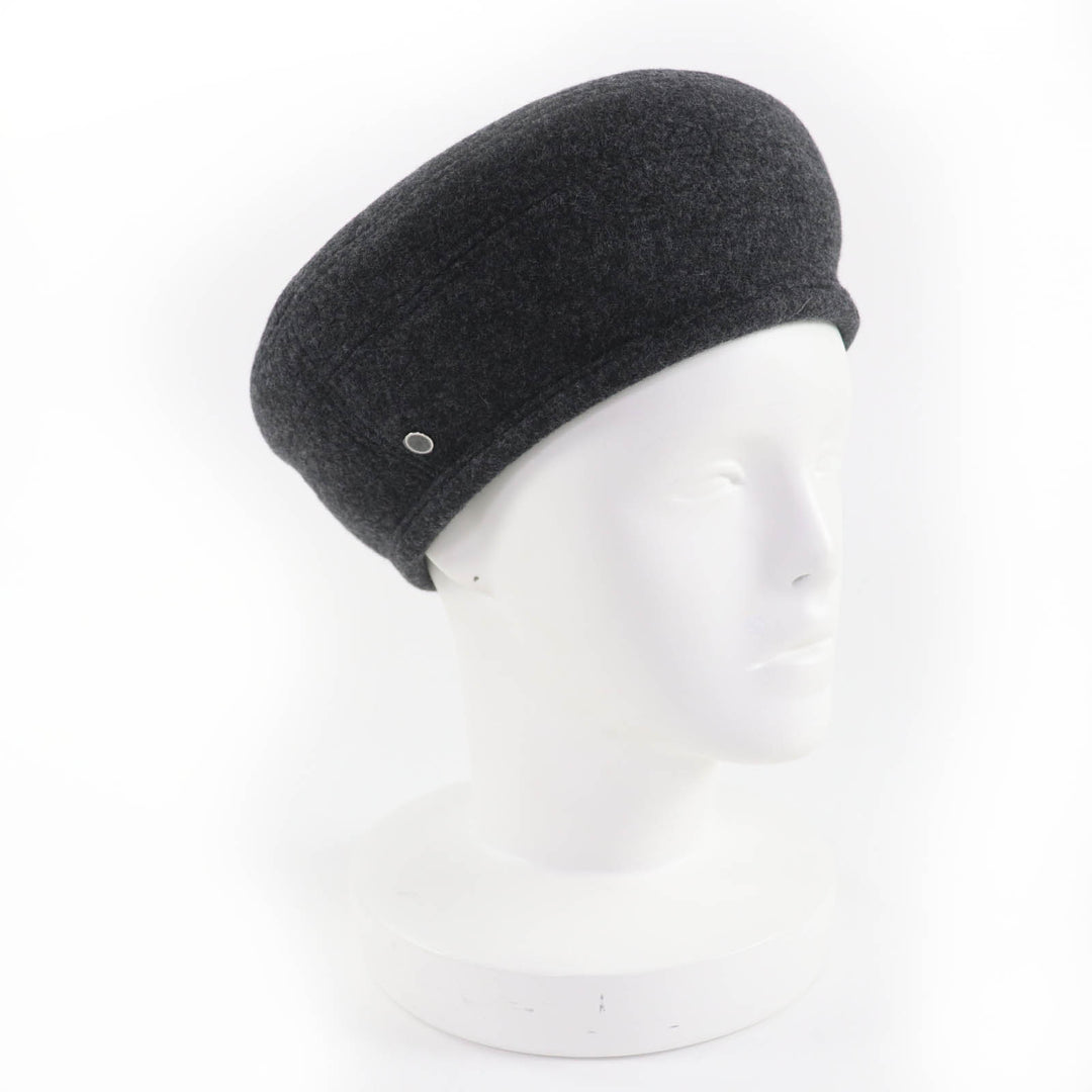 Pristine HERMES beret Saint Honoré Serie Metal gray wool Women 56
