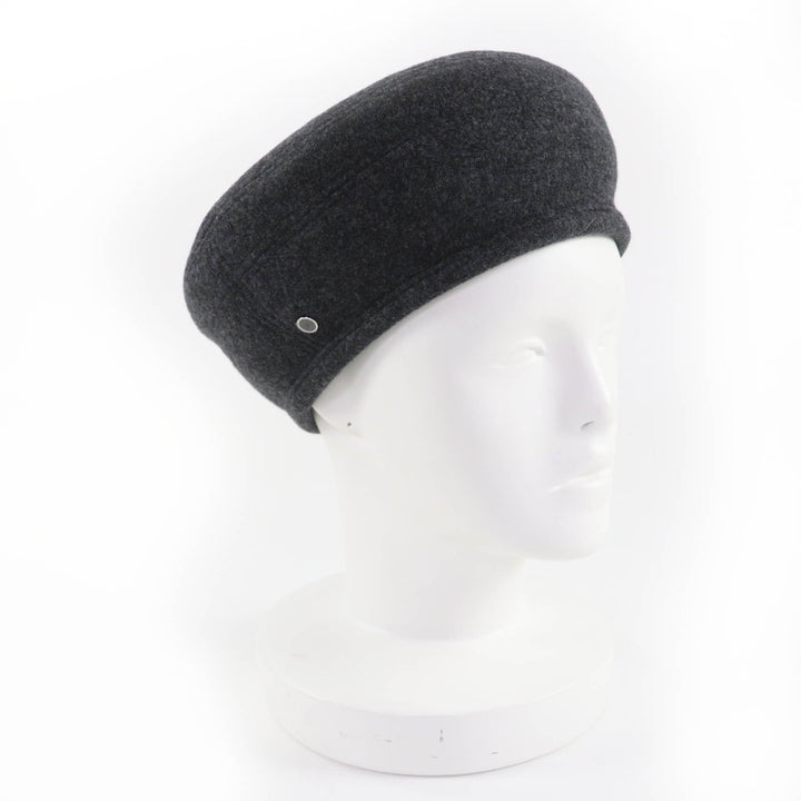Pristine HERMES beret Saint Honoré Serie Metal gray wool Women 56