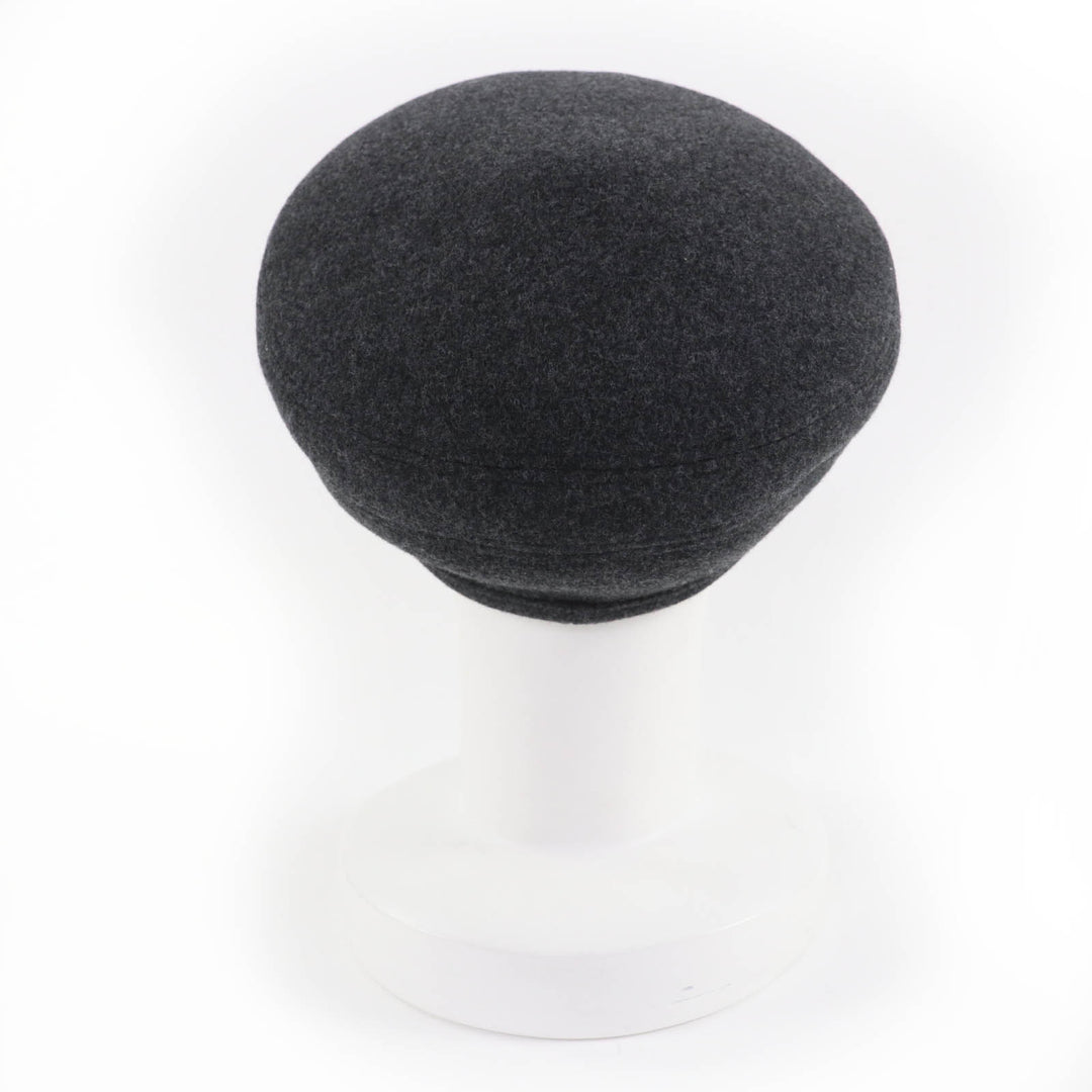Pristine HERMES beret Saint Honoré Serie Metal gray wool Women 56
