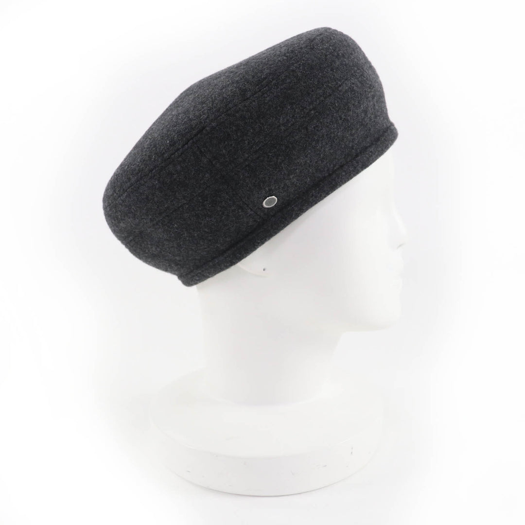 Pristine HERMES beret Saint Honoré Serie Metal gray wool Women 56