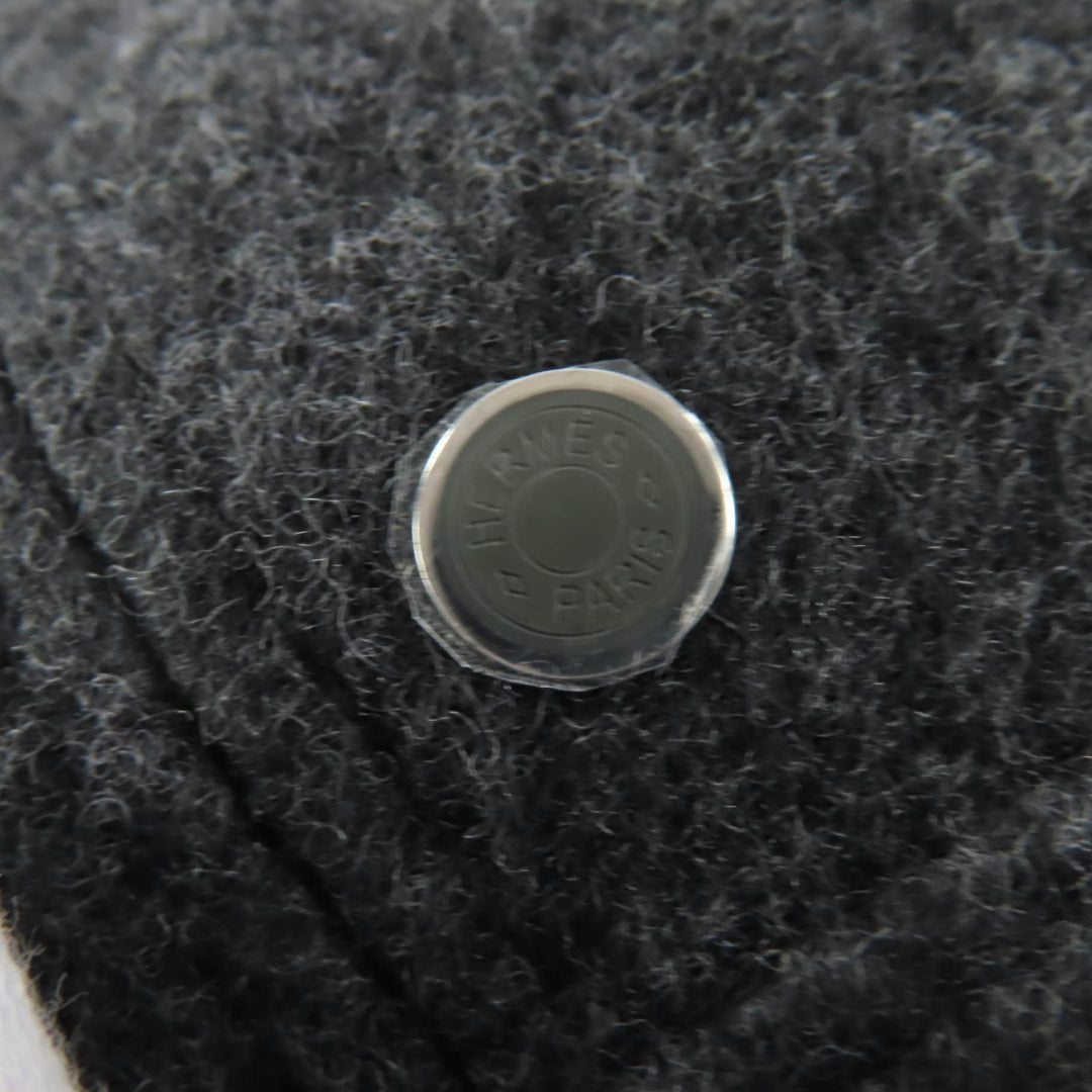 Pristine HERMES beret Saint Honoré Serie Metal gray wool Women 56