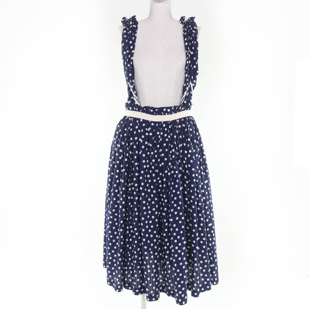 Excellent tricot COMME des GARCONS overalls Dot Pattern Jumper Skirt Navy M