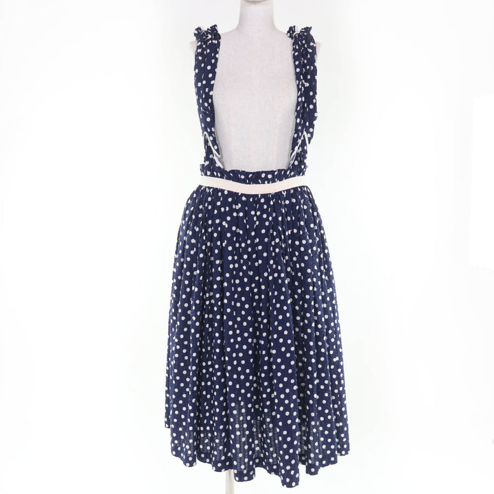 Excellent tricot COMME des GARCONS overalls Dot Pattern Jumper Skirt Navy M