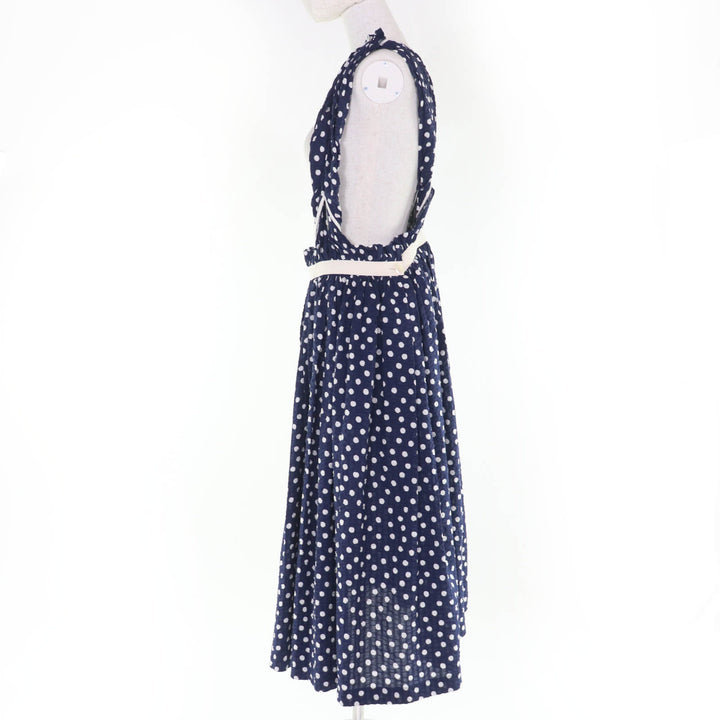 Excellent tricot COMME des GARCONS overalls Dot Pattern Jumper Skirt Navy M