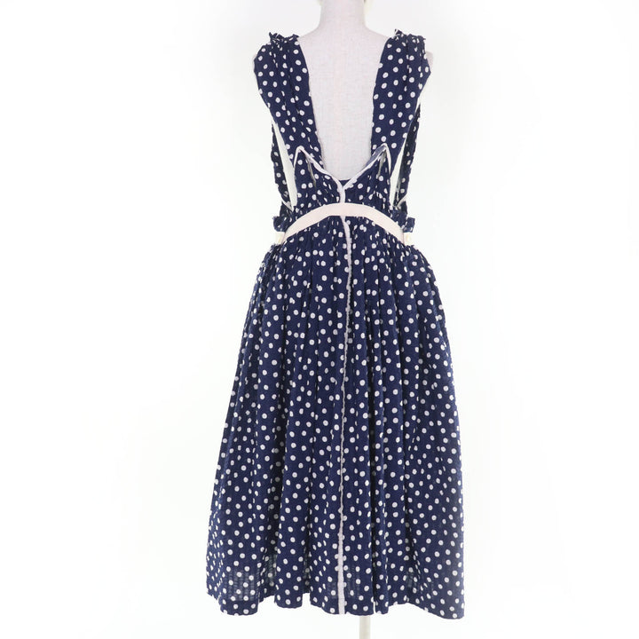 Excellent tricot COMME des GARCONS overalls Dot Pattern Jumper Skirt Navy M