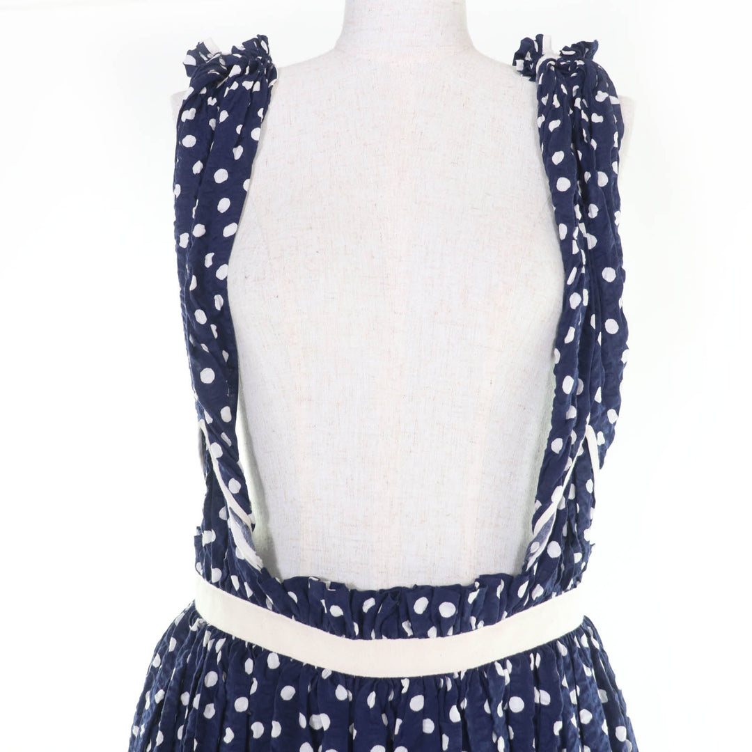 Excellent tricot COMME des GARCONS overalls Dot Pattern Jumper Skirt Navy M