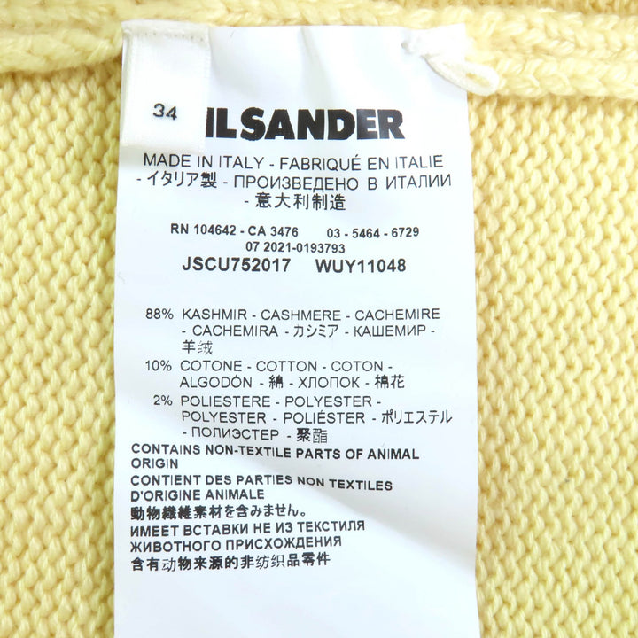 Excellent JIL SANDER cardigan yellow cashmere Women 34 JSCU752017