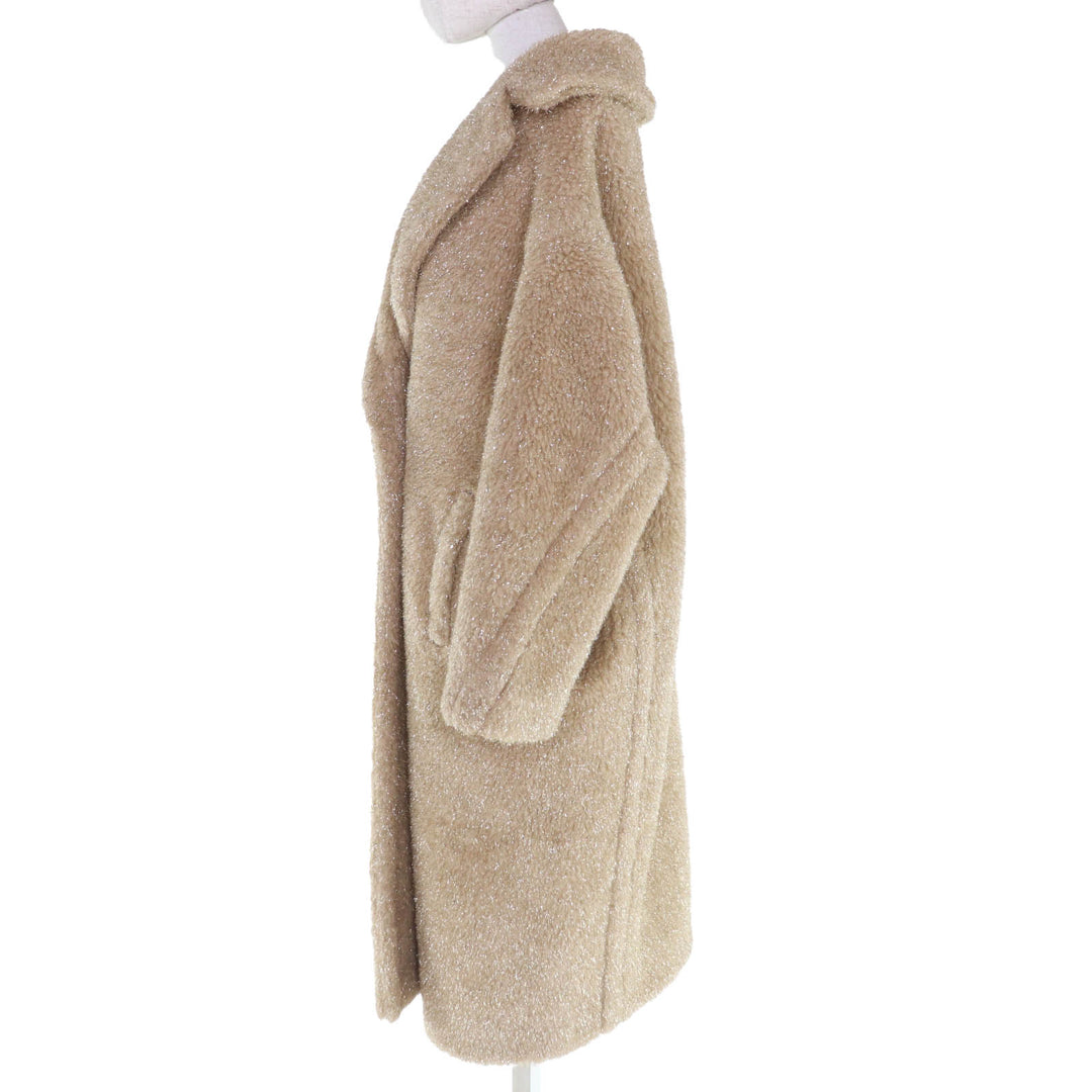 Excellent Max Mara coat teddy bear coat Silk blend beige Camel Women M 101101016