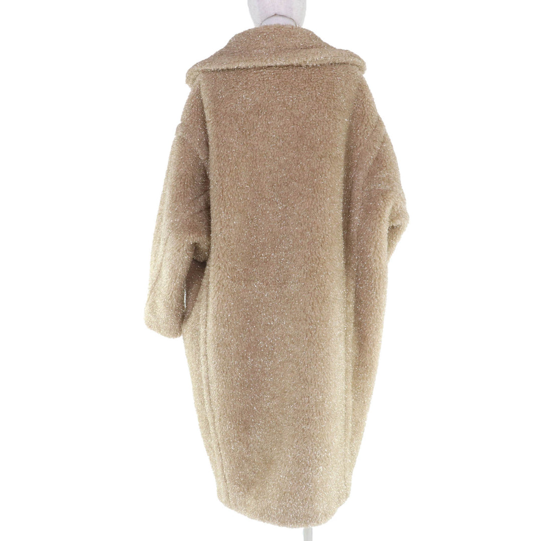 Excellent Max Mara coat teddy bear coat Silk blend beige Camel Women M 101101016