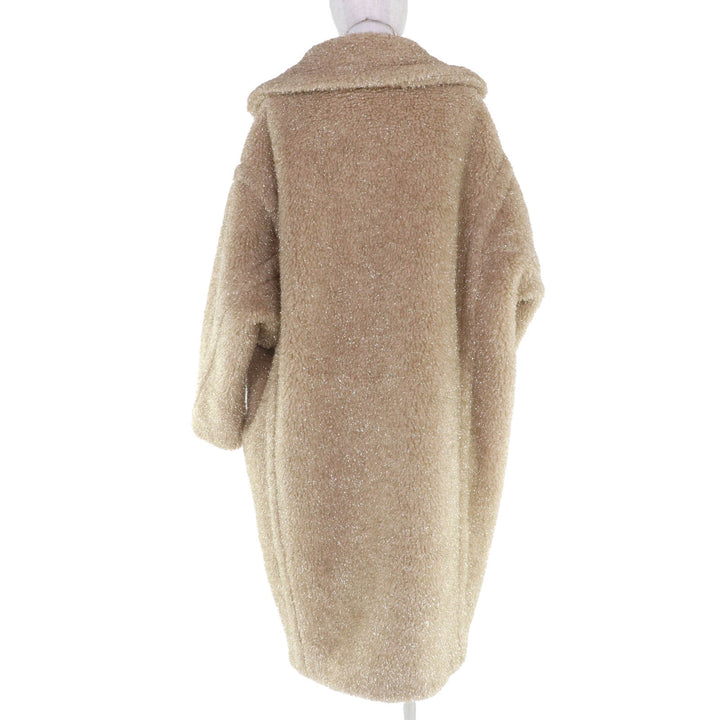 Excellent Max Mara coat teddy bear coat Silk blend beige Camel Women M 101101016