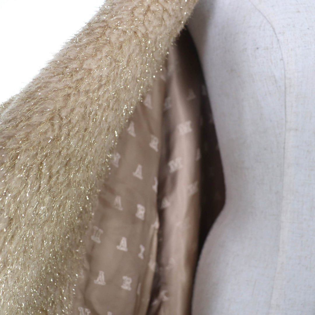 Excellent Max Mara coat teddy bear coat Silk blend beige Camel Women M 101101016