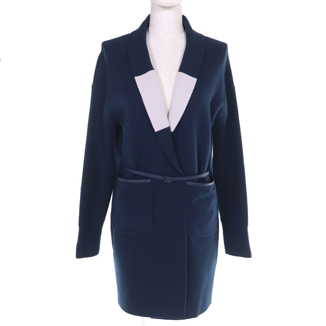 Excellent Loro Piana 100% baby cashmere reversible long knit cardigan