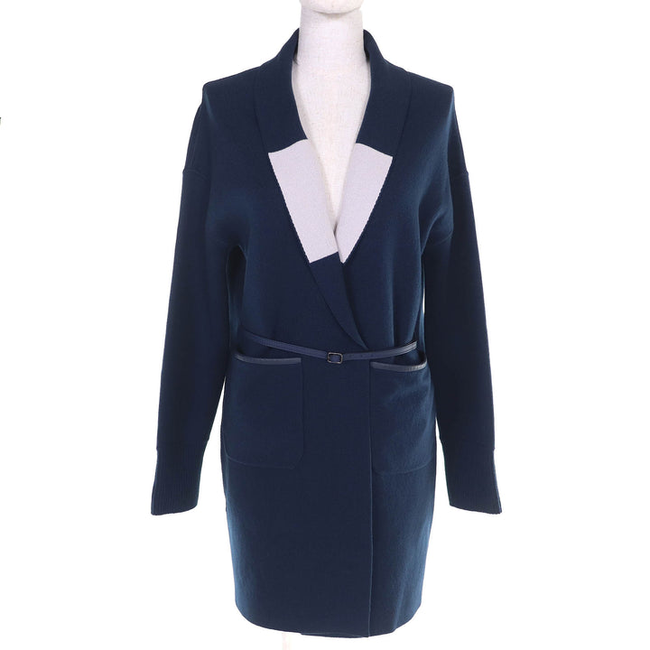 Excellent Loro Piana 100% baby cashmere reversible long knit cardigan