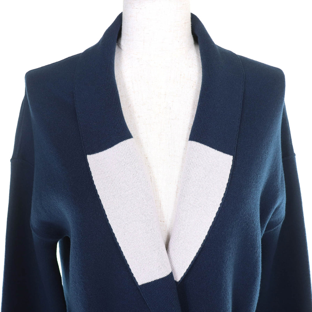 Excellent Loro Piana 100% baby cashmere reversible long knit cardigan
