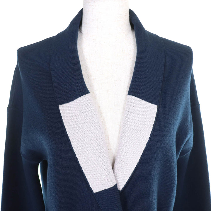 Excellent Loro Piana 100% baby cashmere reversible long knit cardigan