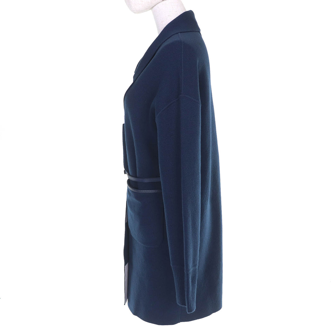 Excellent Loro Piana 100% baby cashmere reversible long knit cardigan