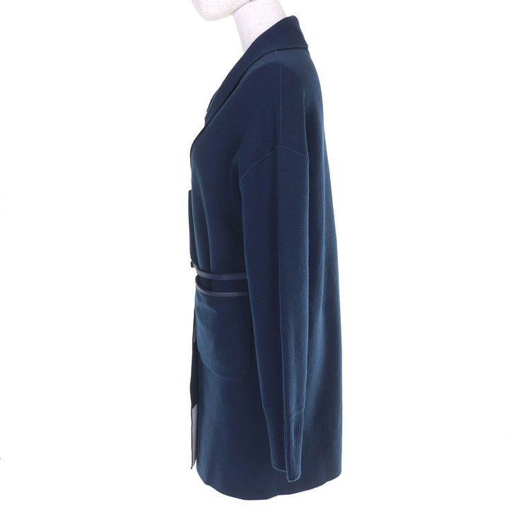 Excellent Loro Piana 100% baby cashmere reversible long knit cardigan