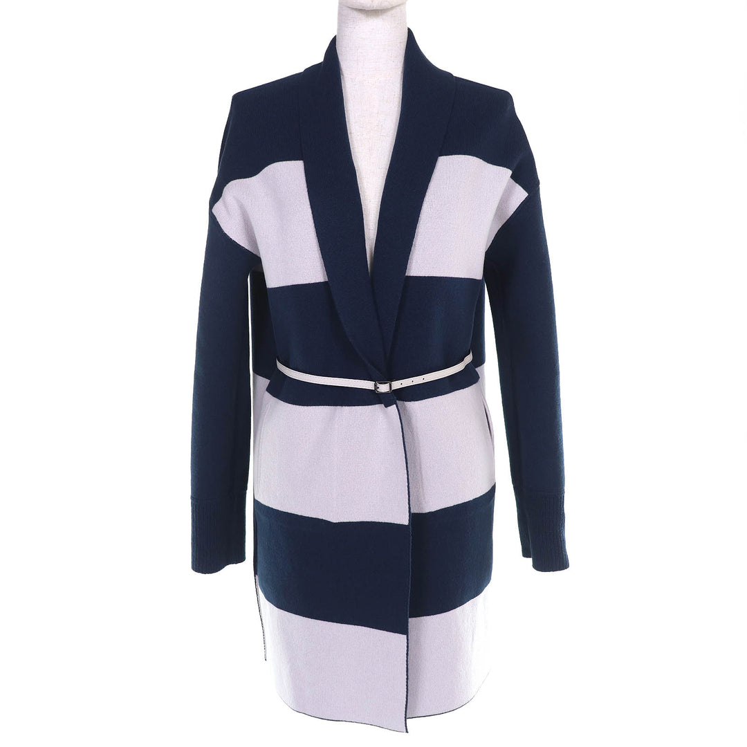 Excellent Loro Piana 100% baby cashmere reversible long knit cardigan