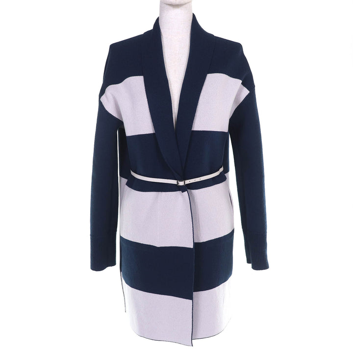 Excellent Loro Piana 100% baby cashmere reversible long knit cardigan