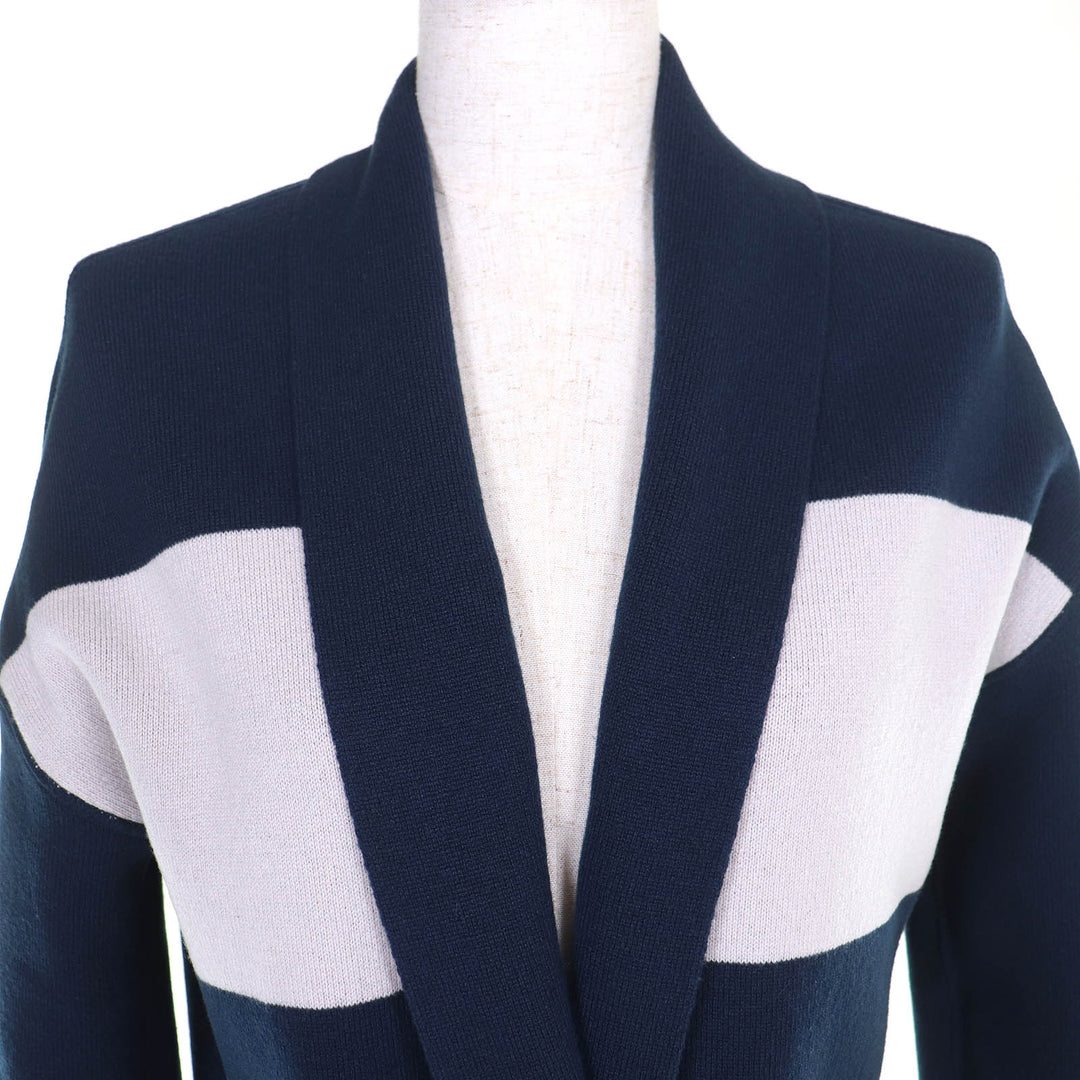 Excellent Loro Piana 100% baby cashmere reversible long knit cardigan