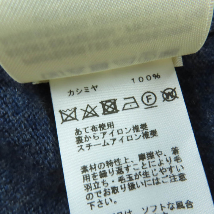 Pristine HERMES Short sleeve knit Circle logo Navy cashmere Women 40 4H2600D1