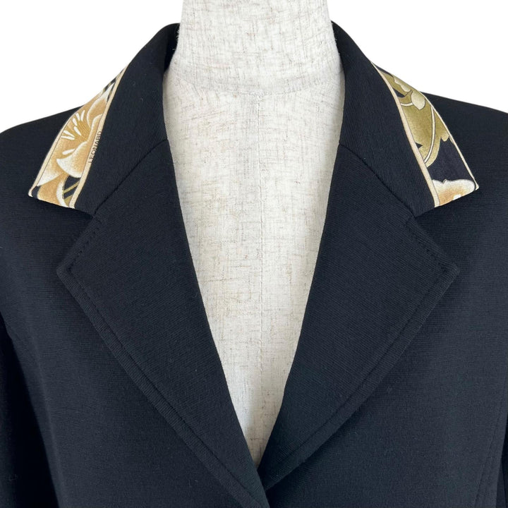 Excellent LEONARD FASHION tailored jacket Floral black wool Women 13