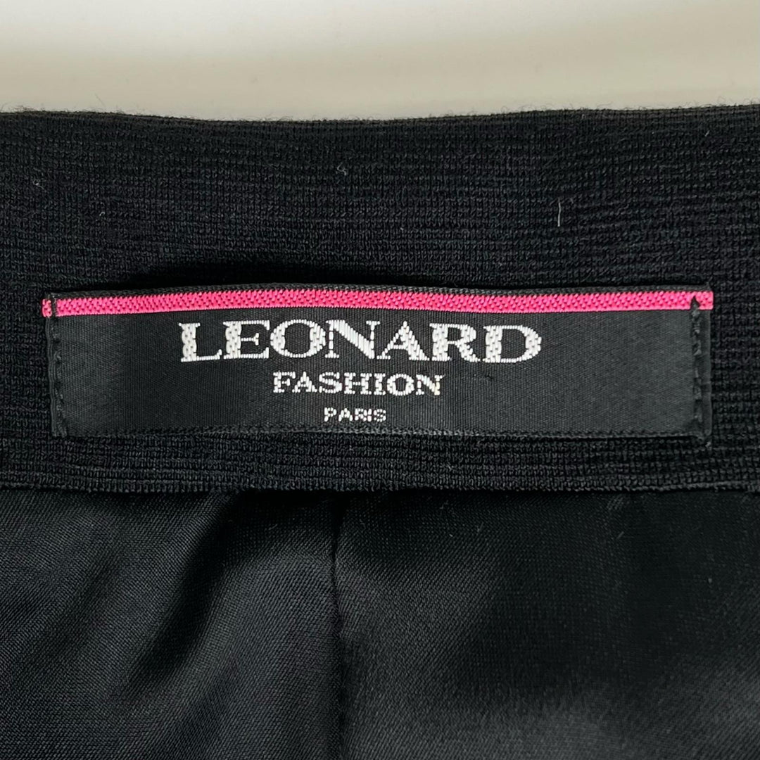 Excellent LEONARD FASHION tailored jacket Floral black wool Women 13