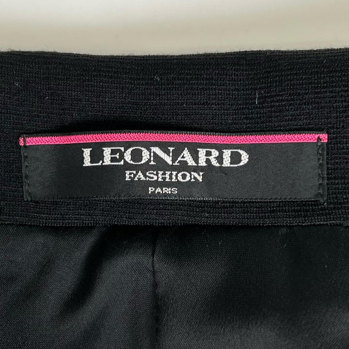 Excellent LEONARD FASHION tailored jacket Floral black wool Women 13