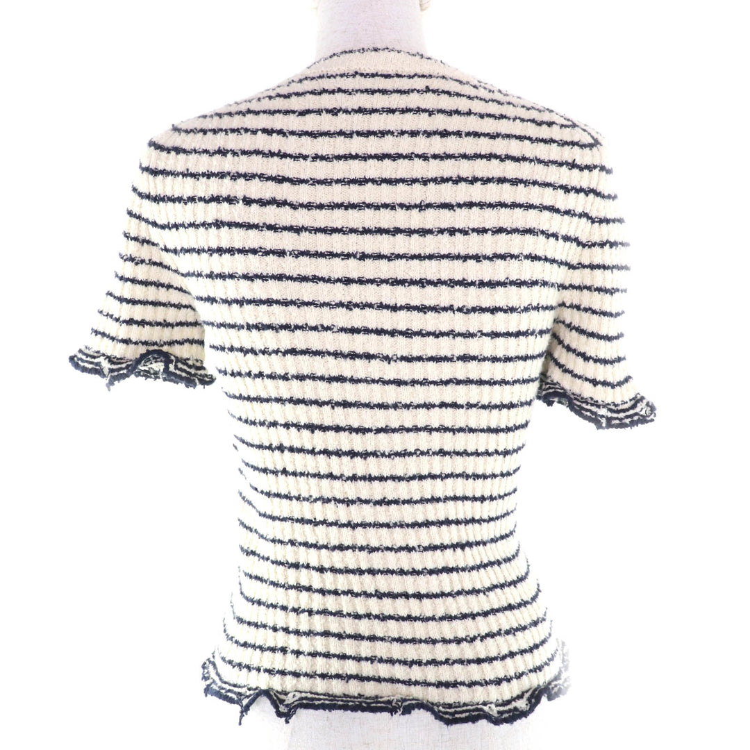 Excellent Christian Dior Mariniere Short-Sleeved Sweater cotton 38 514S75A7014