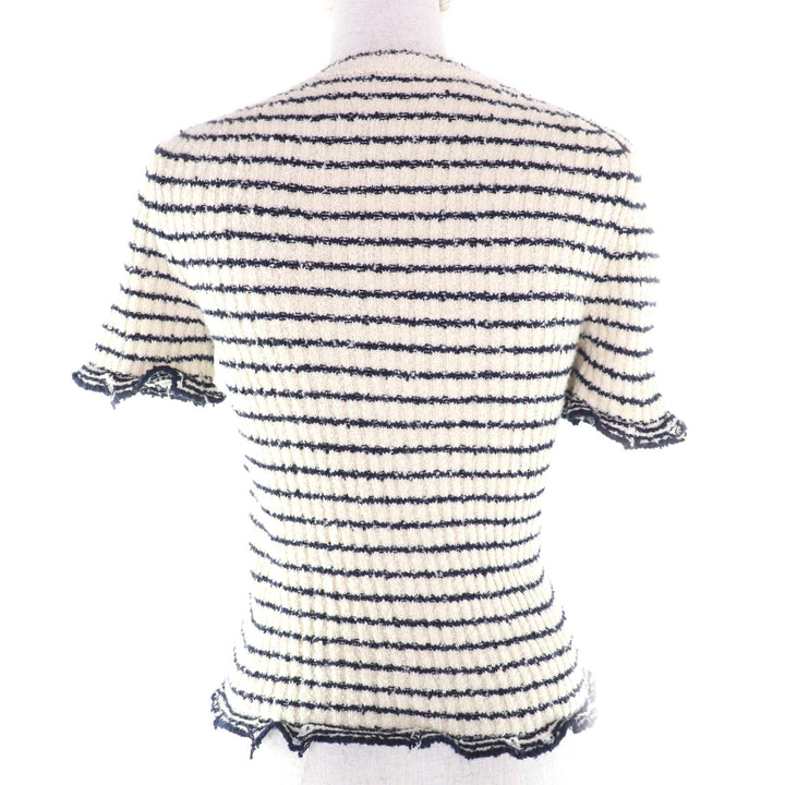 Excellent Christian Dior Mariniere Short-Sleeved Sweater cotton 38 514S75A7014