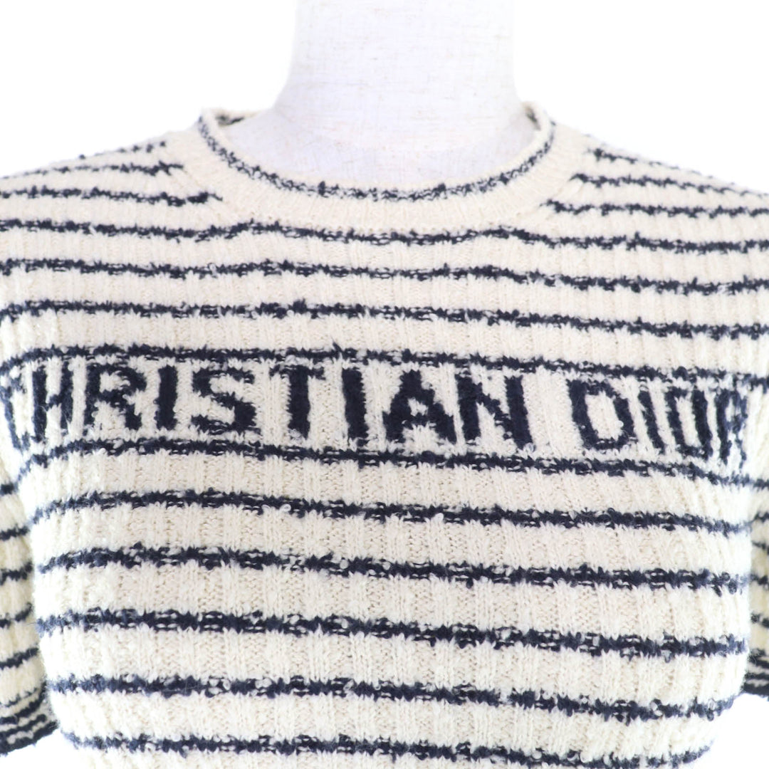 Excellent Christian Dior Mariniere Short-Sleeved Sweater cotton 38 514S75A7014
