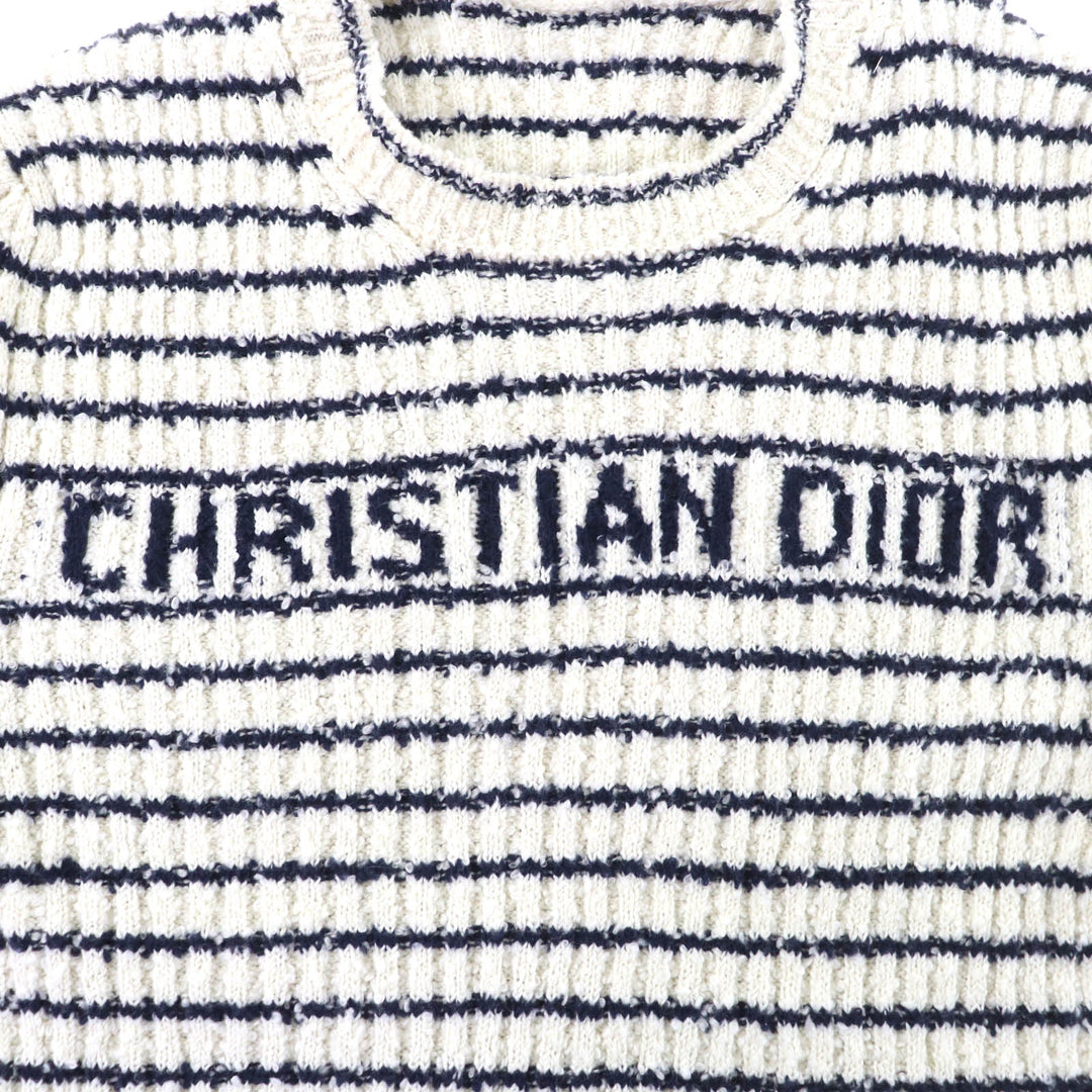 Excellent Christian Dior Mariniere Short-Sleeved Sweater cotton 38 514S75A7014